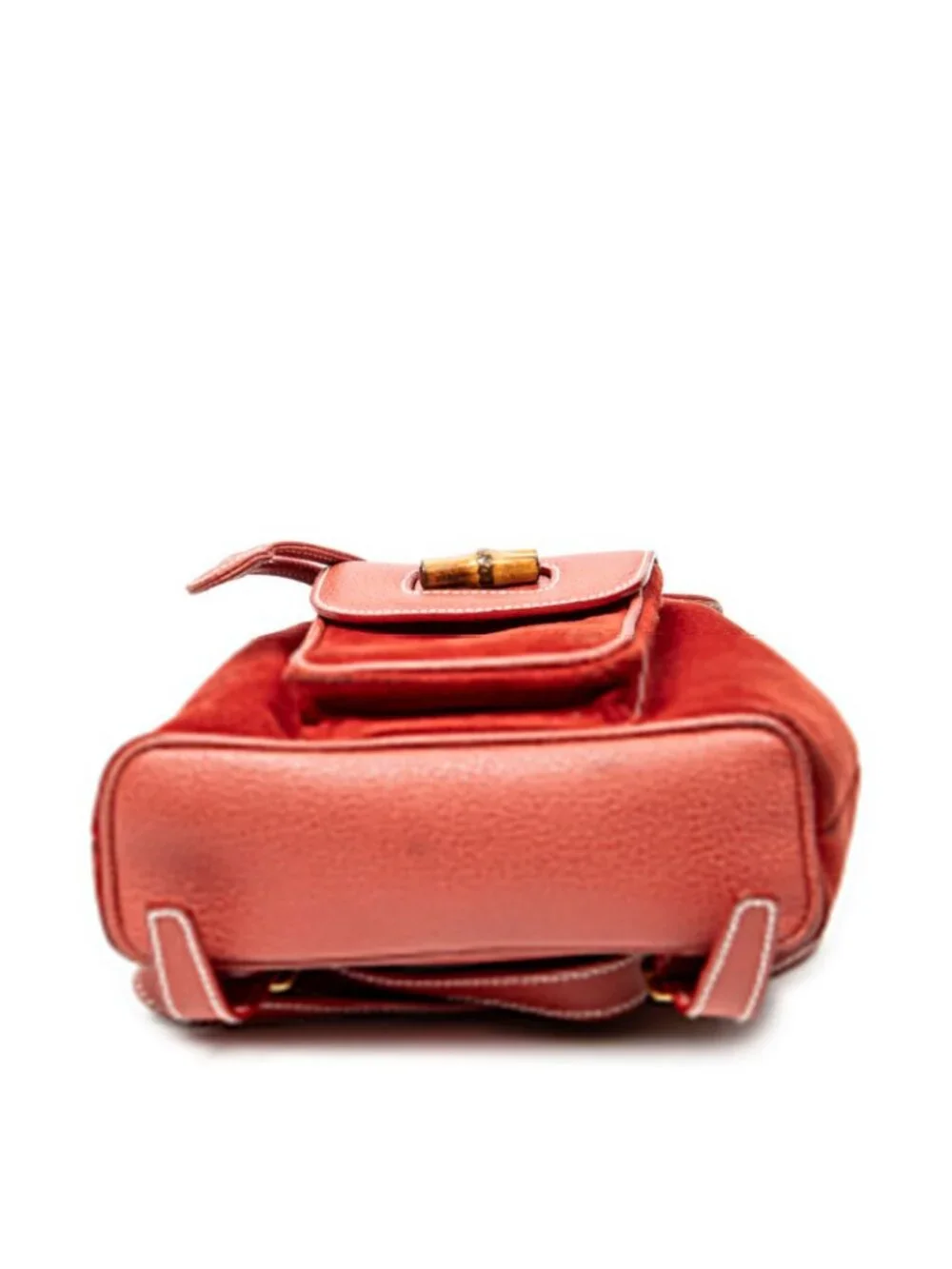 Gucci Mini Bamboo Backpack Red Suede Leather